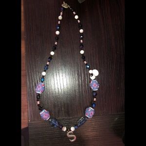 Periwinkle Floral Bead Necklace